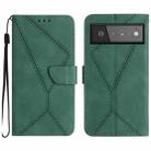 For Google Pixel 6 Stitching Embossed Leather Phone Case(Green) - 1