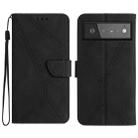 For Google Pixel 6 Stitching Embossed Leather Phone Case(Black) - 1