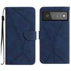 For Google Pixel 6 Stitching Embossed Leather Phone Case(Blue) - 1
