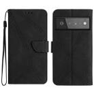 For Google Pixel 6 Pro Stitching Embossed Leather Phone Case(Black) - 1