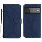 For Google Pixel 6 Pro Stitching Embossed Leather Phone Case(Blue) - 1