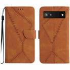 For Google Pixel 6a Stitching Embossed Leather Phone Case(Brown) - 1