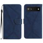 For Google Pixel 6a Stitching Embossed Leather Phone Case(Blue) - 1