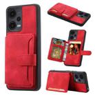 For Xiaomi Redmi Note 12 4G Global Skin Feel Dream RFID Anti-theft PU Card Bag Phone Case(Red) - 1