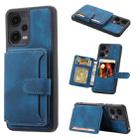 For Xiaomi Redmi Note 12 4G Global Skin Feel Dream RFID Anti-theft PU Card Bag Phone Case(Peacock Blue) - 1