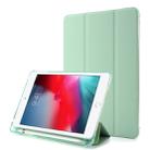 For iPad Mini 4 Airbag Horizontal Flip Leather Case with Three-fold Holder(Mint Green) - 1