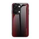 For OnePlus Ace 2V Texture Gradient Glass TPU Phone Case(Red) - 1