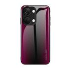 For OnePlus Ace 2V Texture Gradient Glass TPU Phone Case(Rose Red) - 1
