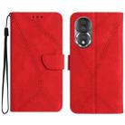 For Honor 80 Stitching Embossed Leather Phone Case(Red) - 1