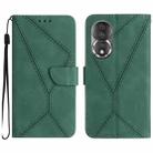 For Honor 80 Stitching Embossed Leather Phone Case(Green) - 1