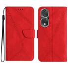 For Honor 80 Pro Stitching Embossed Leather Phone Case(Red) - 1