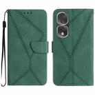 For Honor 80 Pro Stitching Embossed Leather Phone Case(Green) - 1