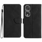 For Honor 80 Pro Stitching Embossed Leather Phone Case(Black) - 1