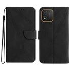 For Honor X5 4G Stitching Embossed Leather Phone Case(Black) - 1