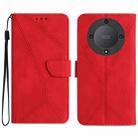 For Honor X9a 5G /Magic5 Lite Stitching Embossed Leather Phone Case(Red) - 1