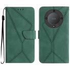 For Honor X9a 5G /Magic5 Lite Stitching Embossed Leather Phone Case(Green) - 1