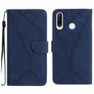 For Huawei P30 Lite/nova 4e Stitching Embossed Leather Phone Case(Blue) - 1