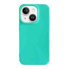 For iPhone 14 Shockproof Solid Color TPU Phone Case(Glacier Green) - 1
