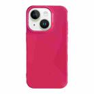 For iPhone 14 Shockproof Solid Color TPU Phone Case(Rose Red) - 1