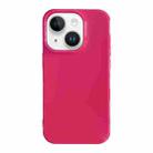 For iPhone 14 Plus Shockproof Solid Color TPU Phone Case(Rose Red) - 1