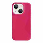 For iPhone 13 Shockproof Solid Color TPU Phone Case(Rose Red) - 1