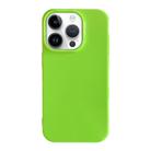 For iPhone 15 Pro Max Shockproof Solid Color TPU Phone Case(Fluorescent Green) - 1