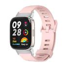 For Redmi Watch 3 Mijobs Flat Hole Breathable TPU Watch Band(Pink+Silver) - 1