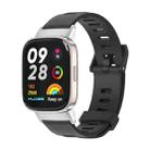 For Redmi Watch 3 Mijobs Flat Hole Breathable TPU Watch Band(Black+Silver) - 1