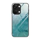 For OnePlus Ace 2V Marble Pattern Glass Protective Phone Case(Green Ocean) - 1