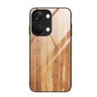 For OnePlus Ace 2V Wood Grain Glass Phone Case(Yellow) - 1