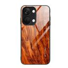 For OnePlus Ace 2V Wood Grain Glass Phone Case(Light Brown) - 1