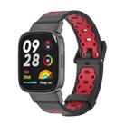 For Redmi Watch 3 Mijobs Square Hole Breathable TPU Watch Band(Black Red) - 1
