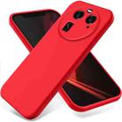 For OPPO Find X6 Pure Color Liquid Silicone Shockproof Phone Case(Red) - 1