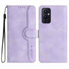 For OnePlus 9 Heart Pattern Skin Feel Leather Phone Case(Purple) - 1