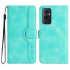 For OnePlus 9 Pro Heart Pattern Skin Feel Leather Phone Case(Light Blue) - 1