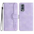 For OnePlus Nord 2 5G Heart Pattern Skin Feel Leather Phone Case(Purple) - 1