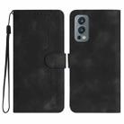 For OnePlus Nord 2 5G Heart Pattern Skin Feel Leather Phone Case(Black) - 1