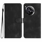 For OnePlus 12 Heart Pattern Skin Feel Leather Phone Case(Black) - 1