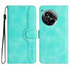 For OnePlus 12 Heart Pattern Skin Feel Leather Phone Case(Light Blue) - 1