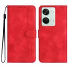 For OnePlus Ace 2V Heart Pattern Skin Feel Leather Phone Case(Red) - 1