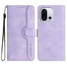 For OnePlus 13T Heart Pattern Skin Feel Leather Phone Case(Purple) - 1
