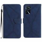 For OPPO A54 4G / A16 Stitching Embossed Leather Phone Case(Blue) - 1