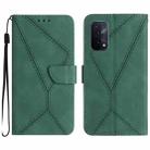 For OPPO A54 5G / A74 5G Stitching Embossed Leather Phone Case(Green) - 1