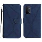 For OPPO A54 5G / A74 5G Stitching Embossed Leather Phone Case(Blue) - 1