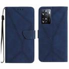 For OPPO A57 4G / A77 4G Stitching Embossed Leather Phone Case(Blue) - 1