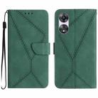 For OPPO A78 5G Stitching Embossed Leather Phone Case(Green) - 1