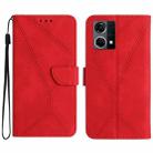 For OPPO Reno8 4G / Reno7 4G Stitching Embossed Leather Phone Case(Red) - 1