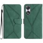 For OPPO Reno8 T 4G Stitching Embossed Leather Phone Case(Green) - 1