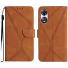 For OPPO Reno8 T 5G/A1 Pro 5G Stitching Embossed Leather Phone Case(Brown) - 1