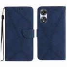 For OPPO Reno8 T 5G/A1 Pro 5G Stitching Embossed Leather Phone Case(Blue) - 1